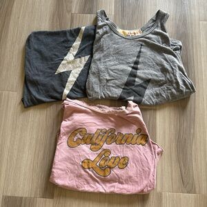 Aviator Nation Pink and Gray Tees with Graphic Prints